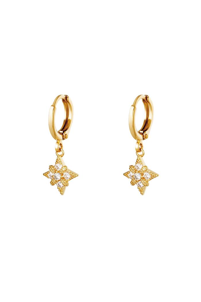 Earrings Diamond Star Gold Copper 