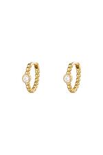 White / Copper earrings hoop White 