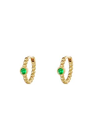 Copper earrings hoop Green h5 
