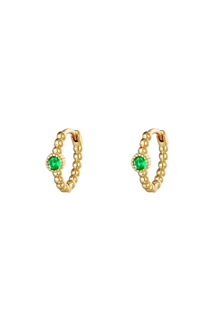Copper earrings hoop Green 