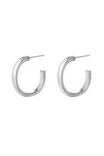 Silver / Earrings Hoops Smooth Silver Stainless Steel Picture2