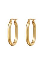 Or / Boucles d'oreilles Smooth Oval Acier inoxydable 