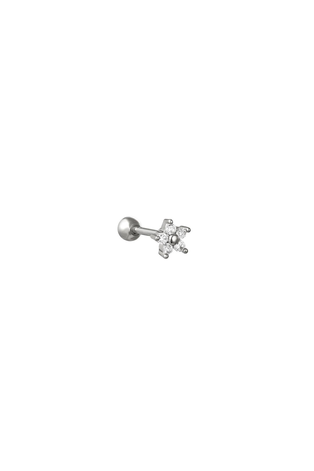 Silver / Piercing Tiny Flower Silver Copper 