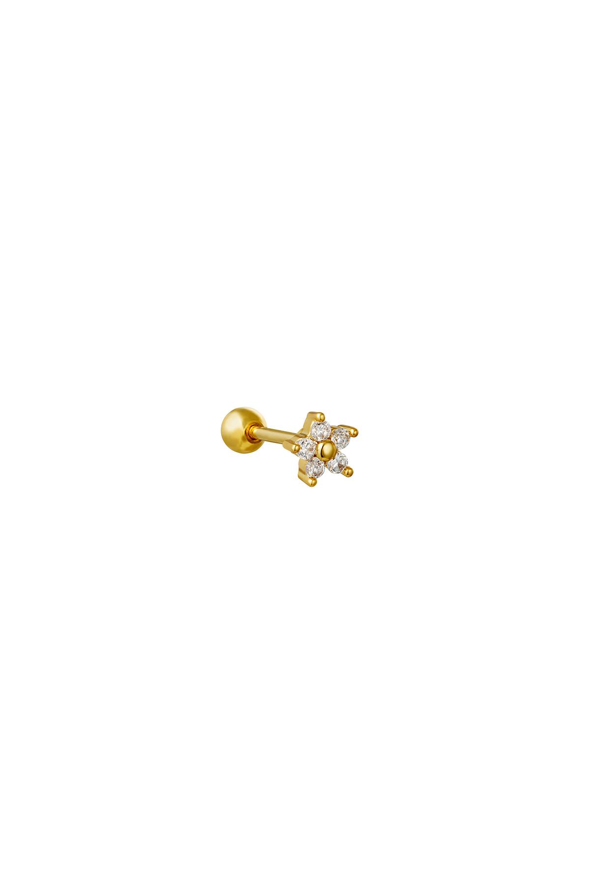 Gold / Piercing Tiny Flower Gold Copper Picture2