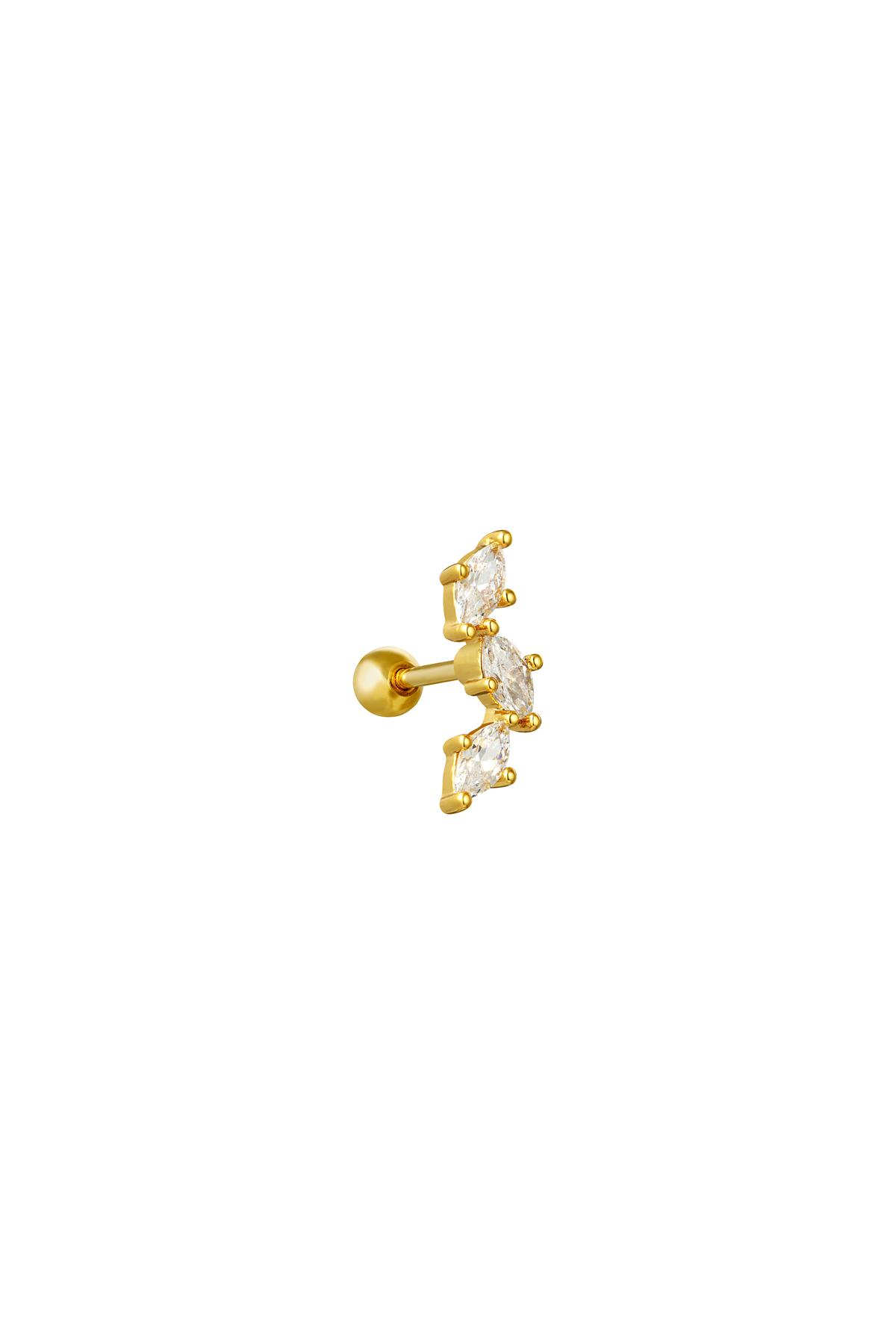 Piercing Diamond Leaves Gold Color Copper 2