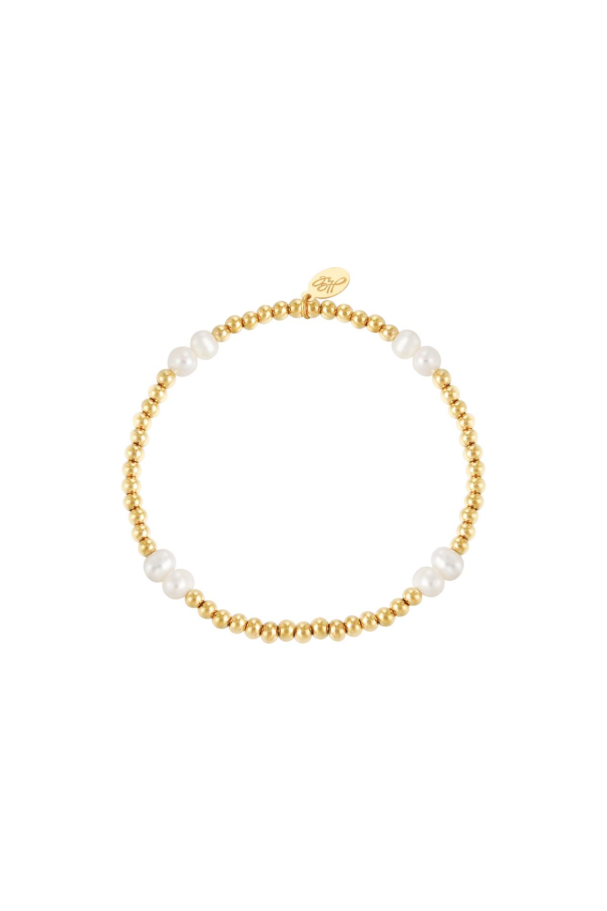 Gold / Bracelet pearl mix Gold Stainless Steel 