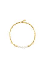 Gold / Bracelet Pearl Beads  Gold Stainless Steel 
