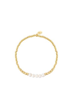 Bracelet Pearl Beads  Gold Stainless Steel h5 