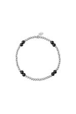 Silber / Armband Black Pearl Silber Edelstahl 