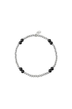 Bracelet Black Pearl Argenté Acier inoxydable h5 