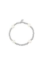 Silver / Bracelet big pearl mix Silver Stainless Steel 