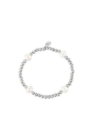 Bracelet big pearl mix Silver Stainless Steel h5 