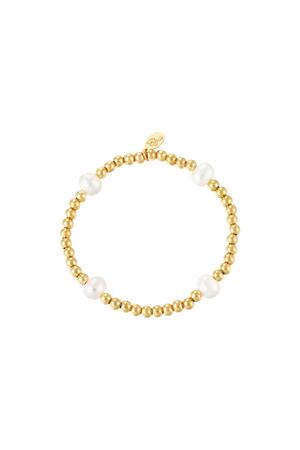 Bracelet big pearl mix Or Acier inoxydable h5 