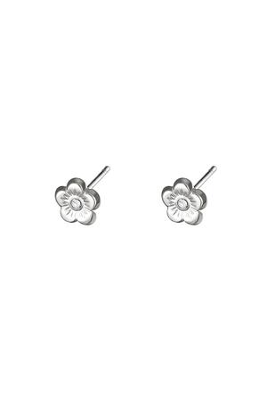 Earrings Flower Silver Stainless Steel h5 