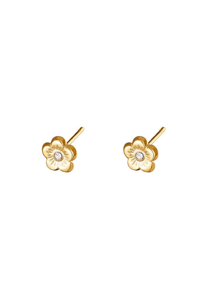 Earrings Flower Gold Stainless Steel 