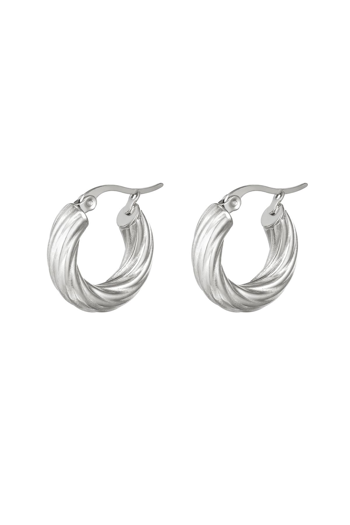 Silver / Earrings Curly Hoops Silver Stainless Steel 