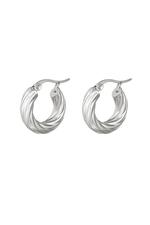 Silver / Earrings Curly Hoops Silver Stainless Steel 