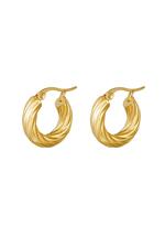 Gold / Earrings Curly Hoops Gold Stainless Steel Immagine2