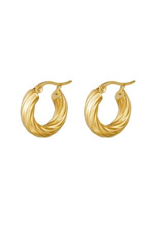 Earrings Curly Hoops Gold Stainless Steel h5 