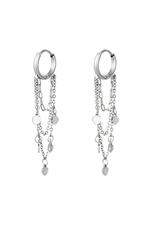 Silver / Earrings Hanging Hearts Silver Stainless Steel Immagine2