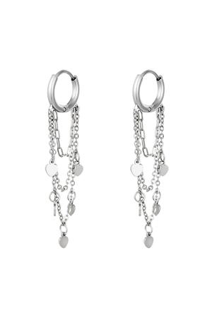 Earrings Hanging Hearts Silver Stainless Steel h5 
