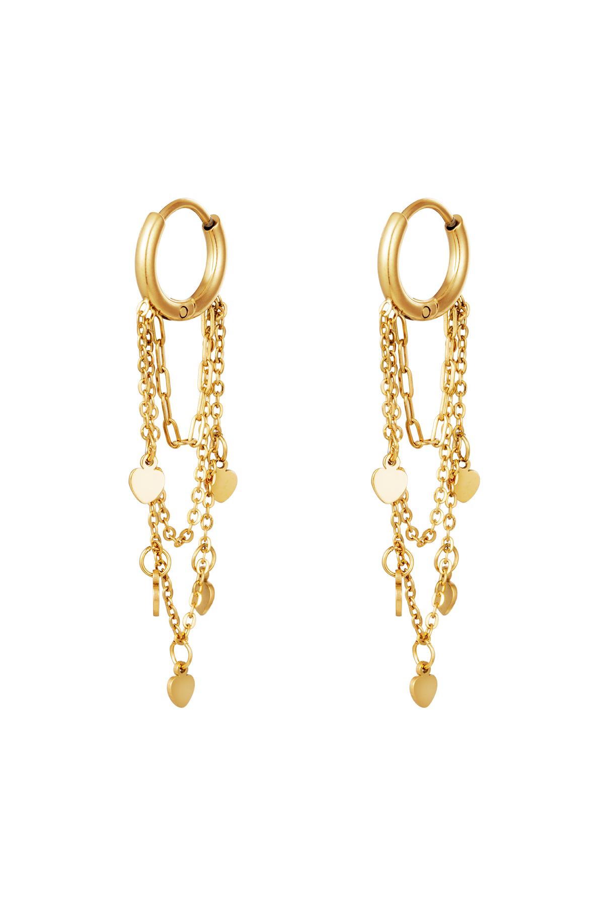 Gold / Earrings Hanging Hearts Gold Stainless Steel 