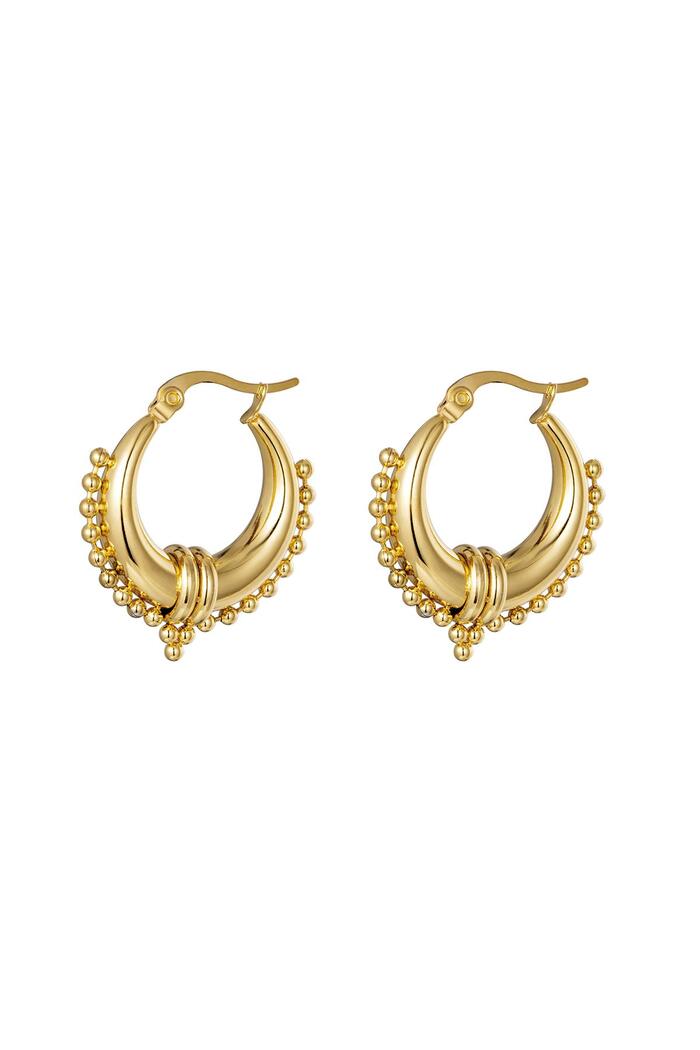 Earrings Saraswati Gold Stainless Steel 