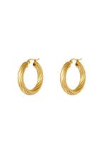 Gold / Stainless steel twisted hoop earrings Gold 