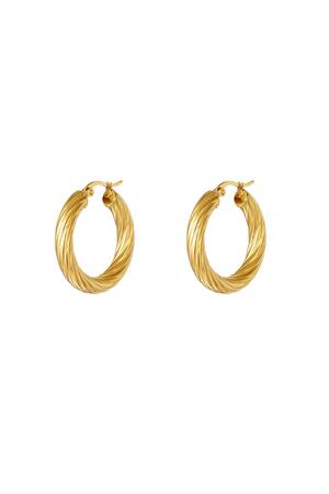 Stainless steel twisted hoop earrings Gold h5 