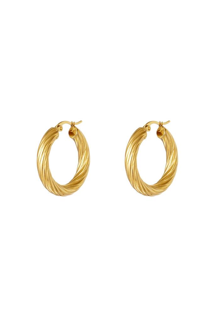 Stainless steel twisted hoop earrings Gold 