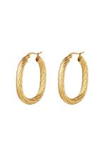 Gold / Twisted Oval Stainless Steel Earring Gold 