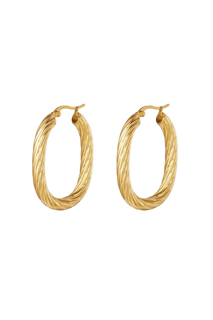 Twisted Oval Stainless Steel Earring Gold 