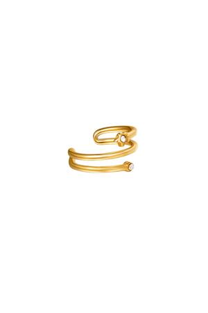 Ohrstulpenspirale mit kleinen Steinen Gold Edelstahl h5 