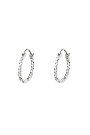 Earrings shiny hoops Silver Copper h5 