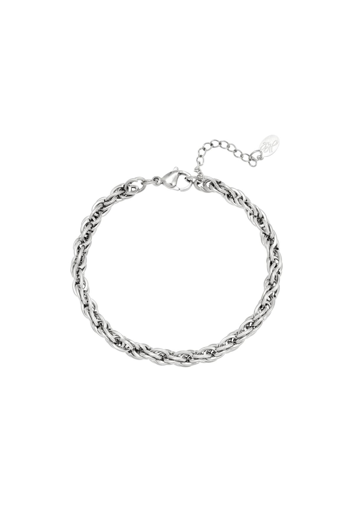 Bracelet Twisted Chain Silver Color Stainless Steel