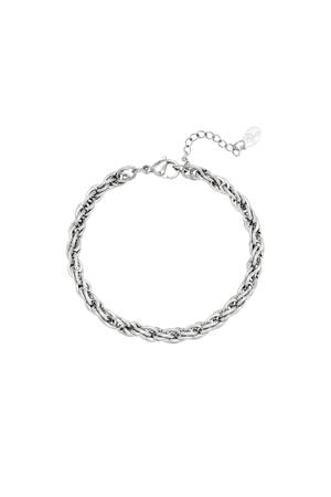 Bracelet Twisted Chain Argenté Acier inoxydable h5 