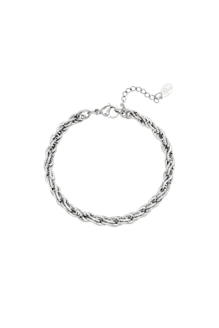 Bracelet Twisted Chain Silver Stainless Steel 