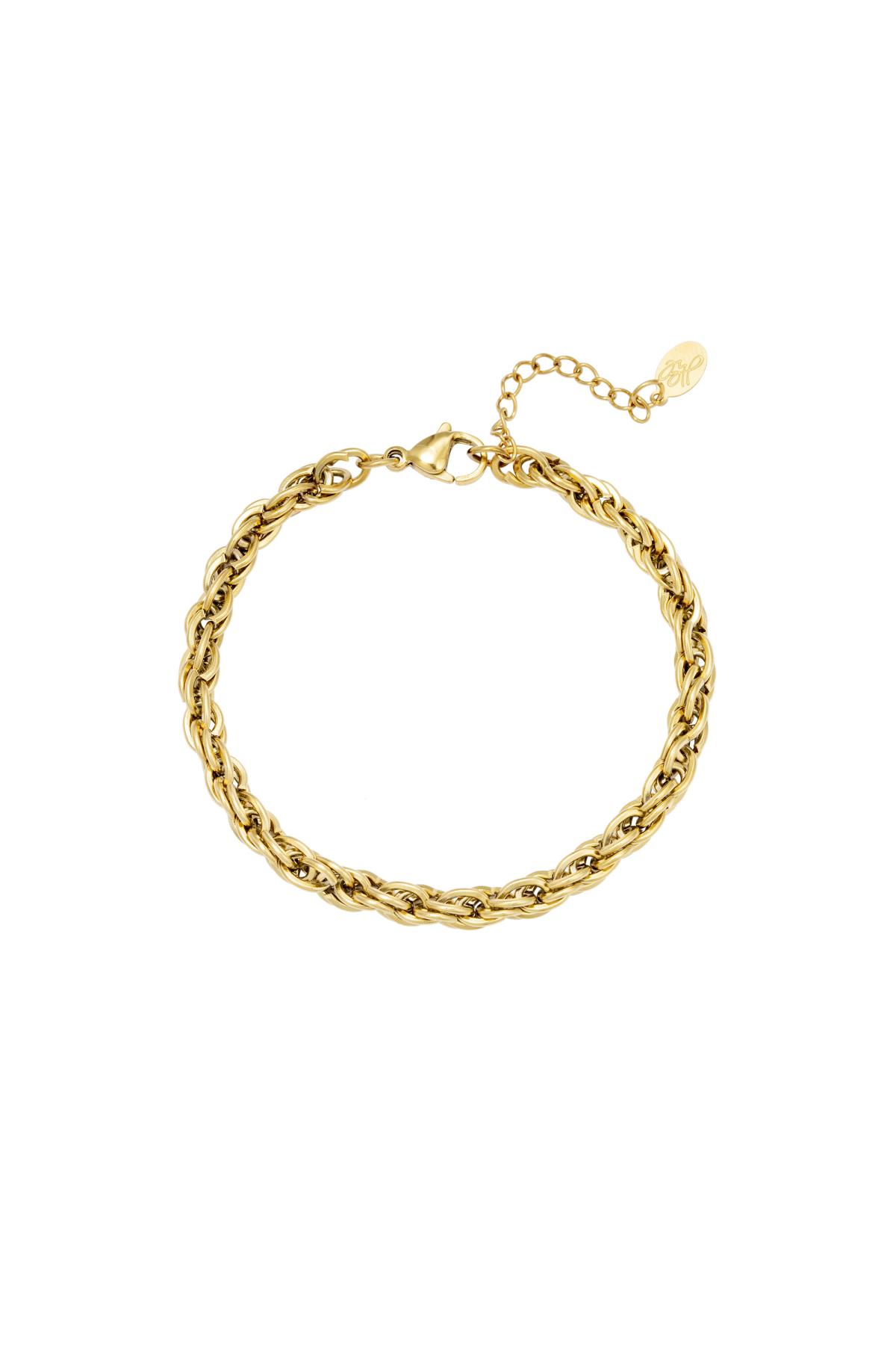 Bracelet Twisted Chain Gold Color Stainless Steel 2