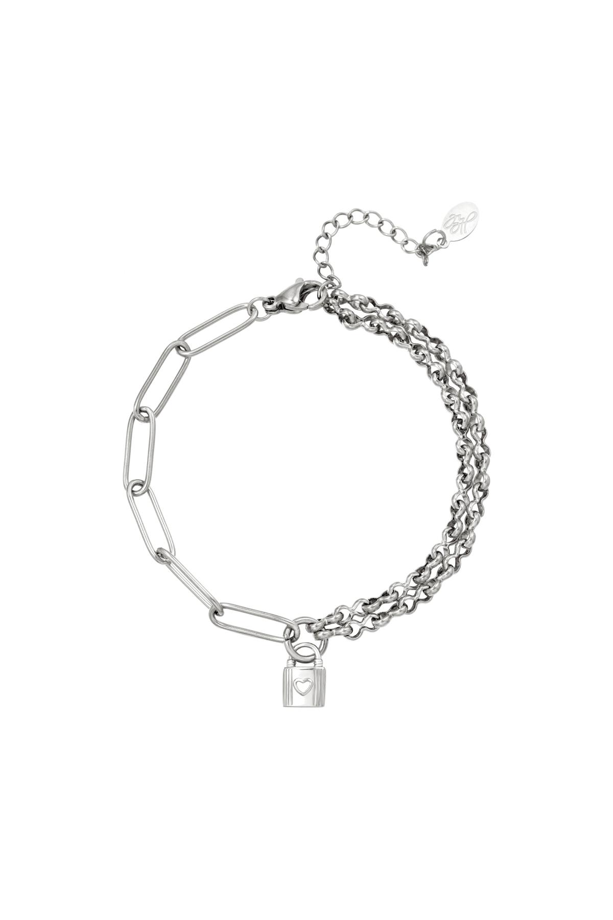 Stainless steel bracelet Lock Silver color