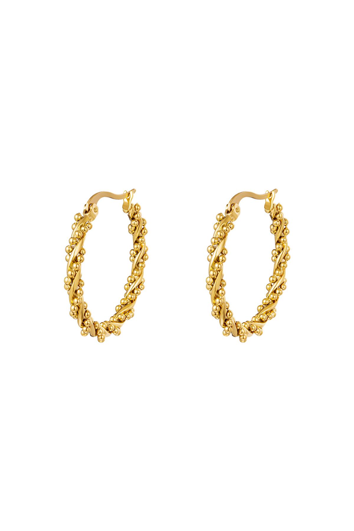 Stainless Steel Twisted Hoop Earrings Gold color 2