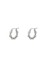 Silver / Hoop Earrings Multiple Twisted Pearls Small Silver Stainless Steel 