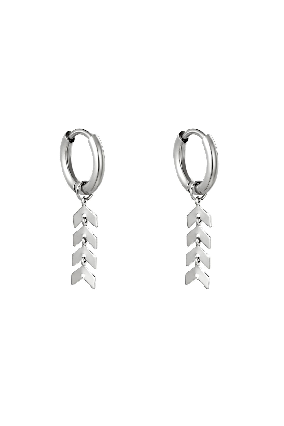 Silver / Earrings Fishbone Silver Stainless Steel Picture2