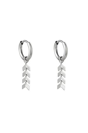 Earrings Fishbone Silver Stainless Steel h5 