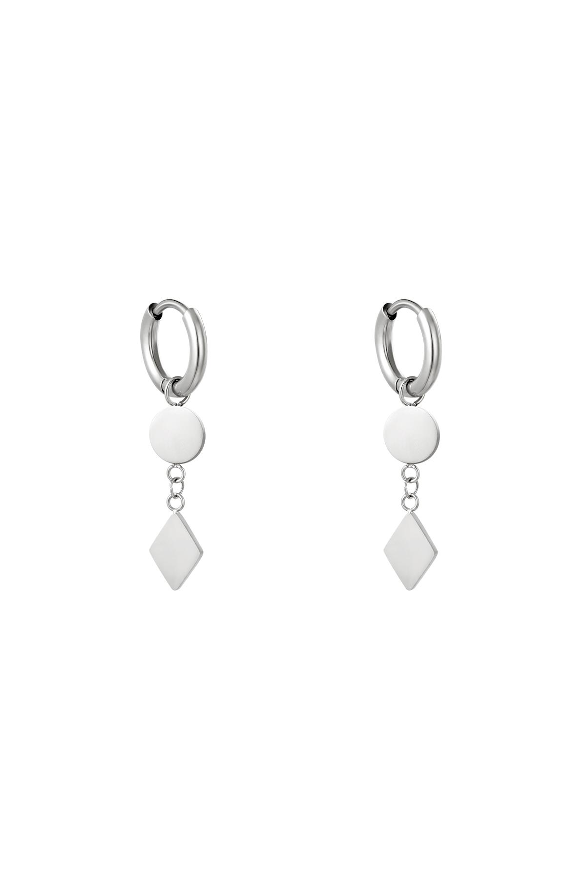 Pendientes Geometry Plata Acero inoxidable 2