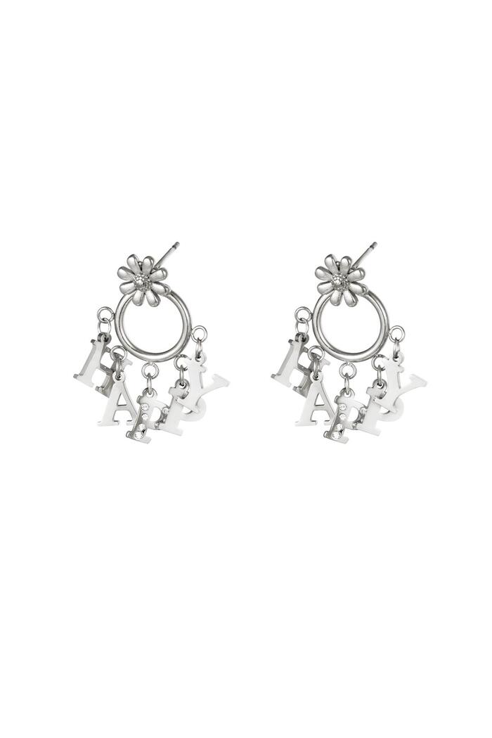 Stainless steel earring Happy Silver 