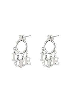 Earrings Dangling Love Silver Stainless Steel h5 