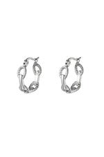 Silver / Chain hoop earrings Silver Stainless Steel 