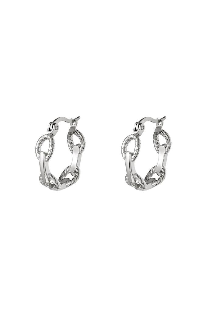 Chain hoop earrings Silver Stainless Steel 