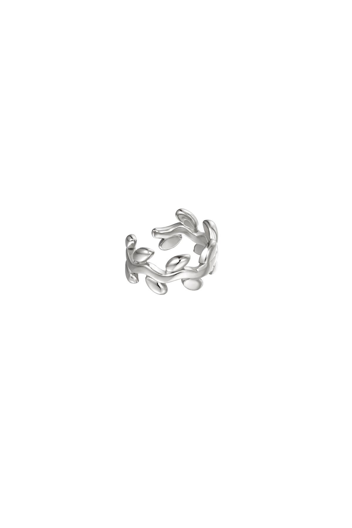 Earcuff laurel shape Silver Color Stainless Steel 2