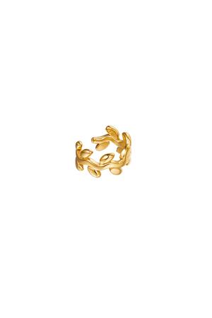 Earcuff a forma di alloro Gold Stainless Steel h5 